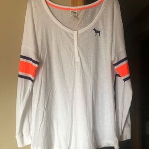 White long sleeve PINK T-shirt